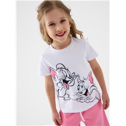 Комплект трикотажный для девочек: фуфайка (футболка), брюки