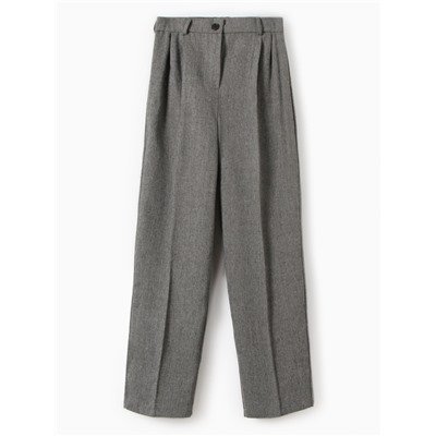 Брюки женские с защипами MINAKU: Modern classic, тёмно-серые, размер 44