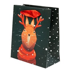 Пакет бумажный 12х14х6 см "Новый Год" с атлас.лент.,ламинированный NFYXS 01 Stilerra