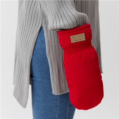 Варежки женские меховые MIST, размер 26 см, красные