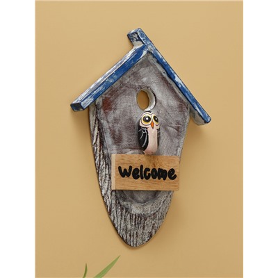 Панно WELCOME, 15×3×20 см, дерево, белое