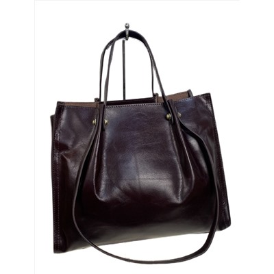 Женская сумка из натуральной кожи, цвет шоколад