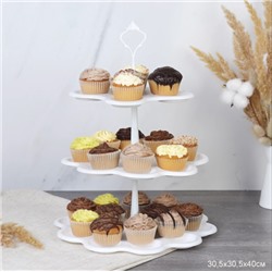 Ваза 3х ярусная для фуршета 30,5х30,5х40 см / P3X /уп 36/