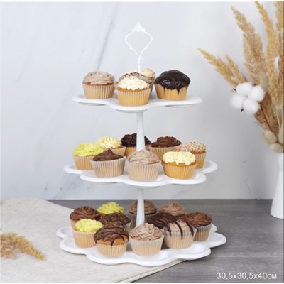 Ваза 3х ярусная для фуршета 30,5х30,5х40 см / P3X /уп 36/