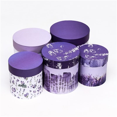 Набор шляпных подарочных коробок 5 в1 «Вдохновение», 20×20 - 15×15 см