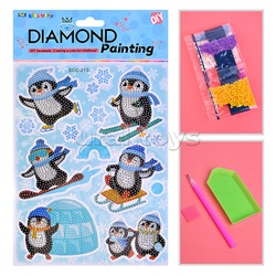 Мозаика алмазная "Приключения пингвинёнка" 17.5*23.5см