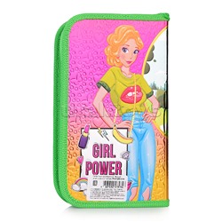 Пенал односекционный большой, печать на фольге+конгрев "Яркая девочка" 190/115