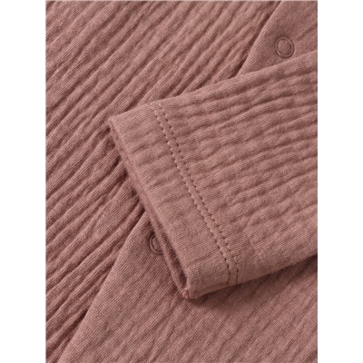 Комбинезон детский из жатой ткани «Крошка Я», рост 68-74 см, шоколадный