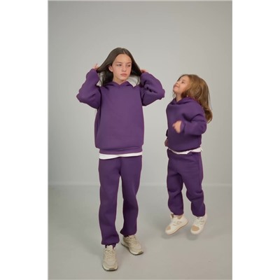 Теплый костюм для девочки из футера с начесом Happyfox