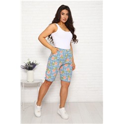 F-Бриджи-ВМ (Голубой,цветы)