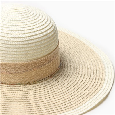 Шляпа женская MINAKU с бантом, цвет бежевый, молочный, размер 58