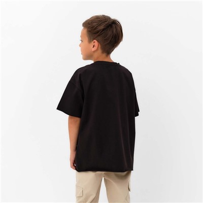 Футболка детская KAFTAN Basic line, размер 30 (98-104 см), чёрная