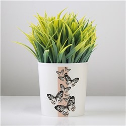 Кашпо для цветов «Бабочки», 1.6 л, d=14 см, h=14 см, пластиковое