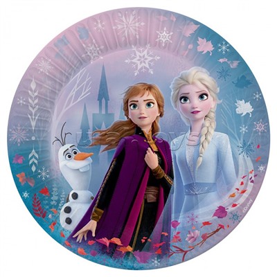 Набор бумажных тарелок, Frozen 2. Эльза и Анна 3, 6 шт d=180 мм