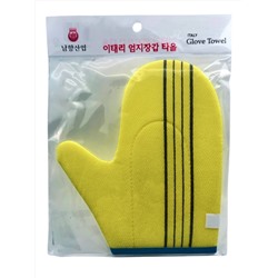 Bath Towel Мочалка-рукавица для душа с пилинг-эффектом, уплотненная, жёлтый 28189