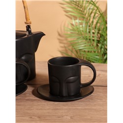 Набор для чаепития «Чёрный глаз», чайник, 2 чайные пары, керамика