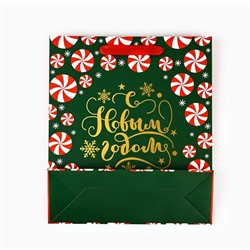 Пакет подарочный новогодний ламинированный «Новогодние чудеса», тиснение, M 30×26×9 см