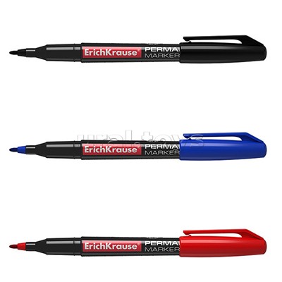 Набор из 3 перманентных маркеров P-70, цвет чернил: черный, синий, красный