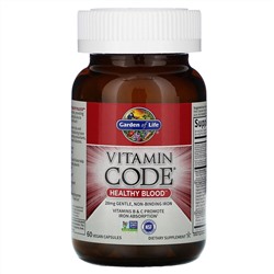 Garden of Life, Vitamin Code, Healthy Blood, 60 веганских капсул