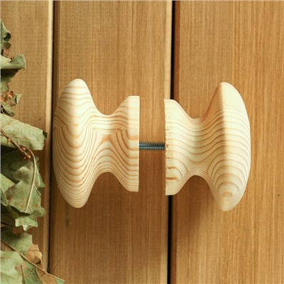 Ручка дверная «Капля», деревянная, для бани и сауны, набор 2 шт., «Добропаровъ»