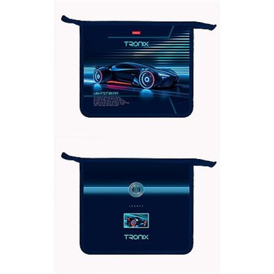 Папка для тетрадей А5 на молнии сверху пластиковая "Троникс" 1 отделение (094819) 01029 Хатбер