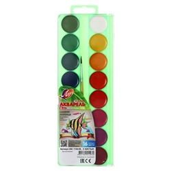 Акварель «Луч. ZOO», 16 цветов, с кистью