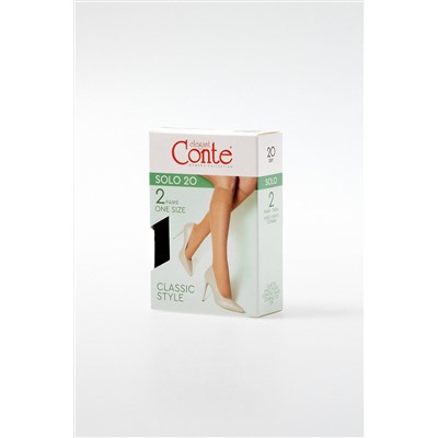 CONTE SOLO 20 (2 пары) Гольфы женские (коробка) CONTE ELEGANT, 933616