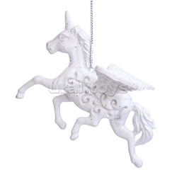 Новогоднее украшение "Белый единорог" (11см)