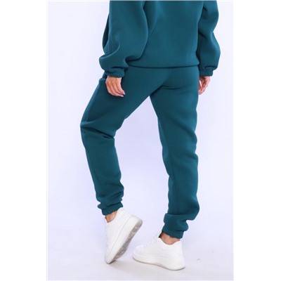 Брюки джоггеры футер трехнитка начес унисекс, Арт. Бр-1045 (Зеленый)