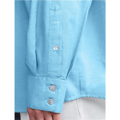 Блузка свободная с карманом из 100% хлопка