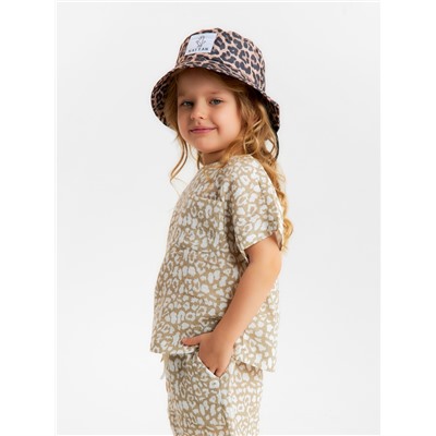 Футболка для девочки из муслина KAFTAN, бежевая, рост 128 см