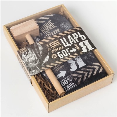 Кухонный набор «Доляна. Царь на кухне»: варежка-прихватка, молоток деревянный