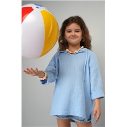 Детская хлопковая пляжная туника из муслина Happyfox