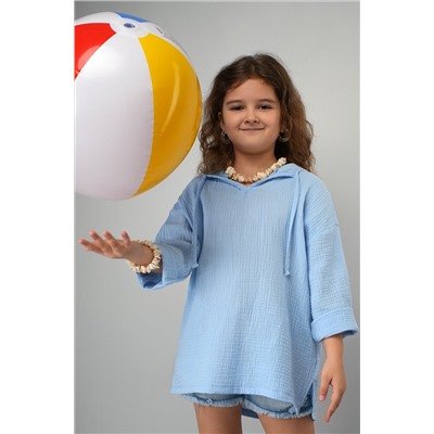 Детская хлопковая пляжная туника из муслина Happyfox