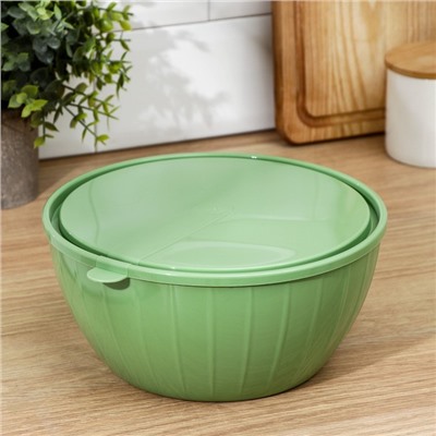 Салатник с крышкой Giaretti Fiesta, 2.8 л, пластик, МИКС
