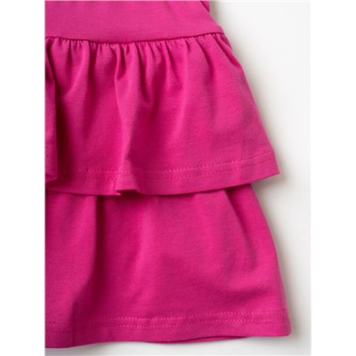 Комплект трикотажный для девочек: джемпер (футболка), юбка-шорты