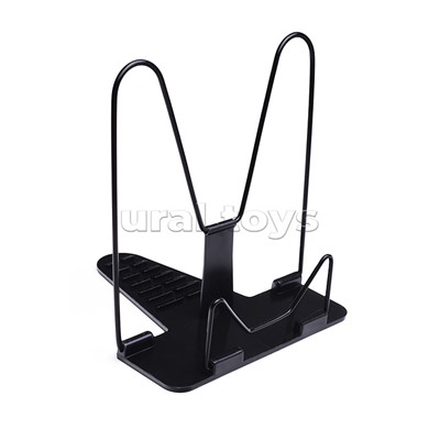 Подставка для учебников и книг "Attomex" 18x17 см, никелированный металл и пластик, в пластиковом пакете с европодвесом, черная