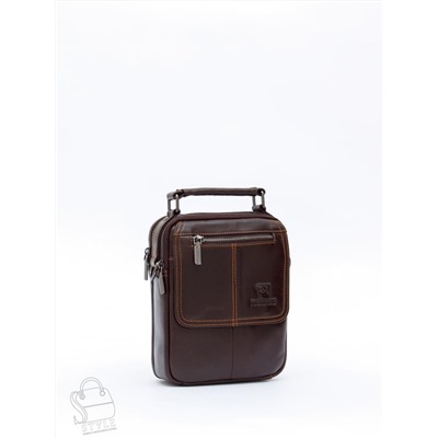 Сумка мужская кожаная 632M brown Fuzhiniao в Новосибирске