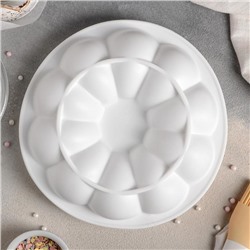 Форма для муссовых десертов и выпечки Доляна «Цветок», силикон, 21×7 см, цвет белый