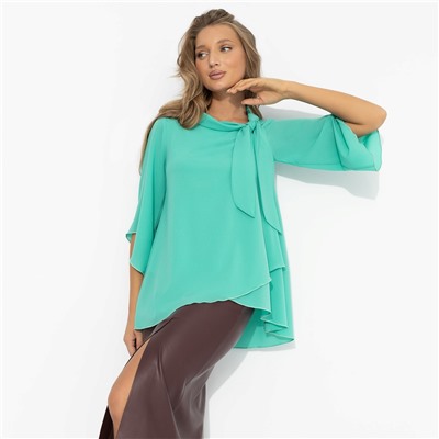 Блуза с эффектом многослойности, Невероятная красотка (мятная)