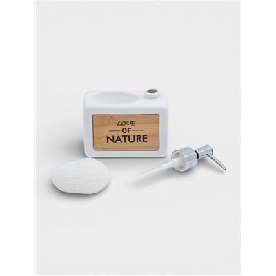 Дозатор для моющего средства с подставкой для губки SAVANNA «Природа», 450 мл, белый