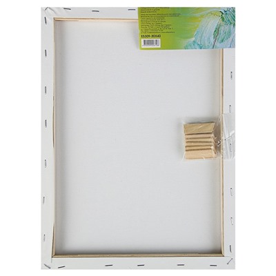 Холст на подрамнике, хлопок 100%, 30×40×1.8 см, акриловый грунт, мелкозернистый, 280 г/м²