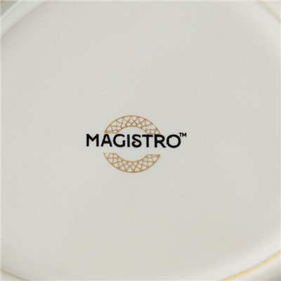 Салатник Magistro «Пэвэти», 400 мл, d=15.3 см, фарфор, белый, голубой