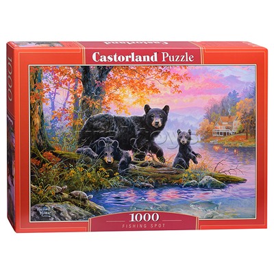 Пазлы 1000 "Медведи на рыбалке"