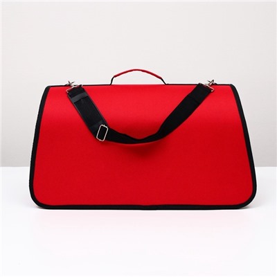 Сумка - переноска «Весёлый пес», размер L, 53×21×29 см, каркасная, красная