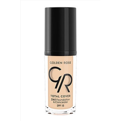 Крем-консилер тональный для лица GR Total Cover 2in1 Foundation & Concealer - 001 2в1 КОСМЕТИКА ИЗ ТУРЦИИ, 1097205