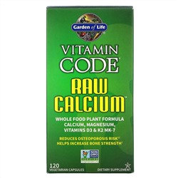 Garden of Life, Vitamin Code, кальций RAW, 120 вегетарианских капсул