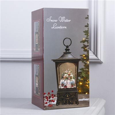 Светодиодная фигура «Фонарь с щелкунчиком» 13.5×28.5×13.5 см, пластик, батарейки ААх3 (не в комплекте), USB, свечение тёплое белое