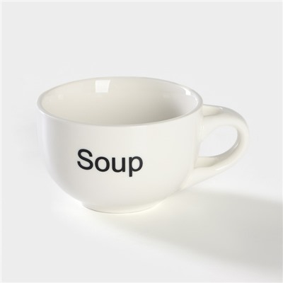 Супница BellaTenero, 450 мл, 15×11.5×7.5 см, с ложкой, на бамбуковой подставке, фарфор, белая