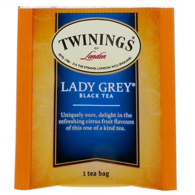 Twinings, черный чай Lady Grey, 20 чайных пакетиков, 40 г (1,41 унции)